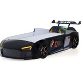 Ferraminii Siyah Arabalı Yatak V12 Audi Işıklı Full Plastik - 90 x 190 cm