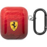 Ferrari Airpods Kılıf Orjinal Lisanslı Parlak Klasik Logolu Sf Desenli Kılıf Kırmızı