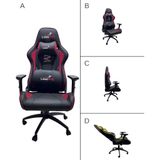 Ferrarı Deluxe Oyuncu Koltuğu - Ofis Koltuğu - Yönetici Koltuğu | Ayarlanabilir Kolçak, Yatabilir Sırtlık, Bel ve baş Destek Yastığı,