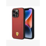 Ferrari iPhone 14 Pro Damgalı Kenarlı Deri MagSafe Uyumlu Kılıf