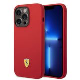 Ferrari iPhone 14 Pro Max Metal Logolu Silikon MagSafe Uyumlu Kılıf