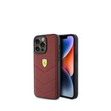 Ferrari Iphone 15 Pro Max Metal Logolu Telefon Kılıfı - Kırmızı