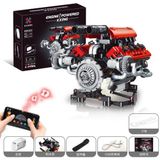 Ferrari V8 Motorundan Esinlenen 680 Parça Uzaktan Kontrollü Işıklı Mekanik Motor Modeli