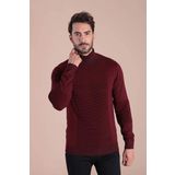 Ferraro 3440 YB Bordo Yarım Balıkçı Yaka Pamuk Erkek Kazak