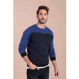 Ferraro 3901 F Lacivert Bisiklet Yaka Pamuk İpek Erkek Kazak