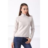 Ferraro A.bej Balıkçı Yaka Kadın Triko Kazak - 2XL