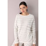 Ferraro Bej/ekru Zebra Desenli Kadın Triko Kazak - XS