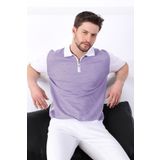 Ferraro Beyaz/petunia Polo Yaka Desenli %100 Pamuk Erkek Triko T-shirt