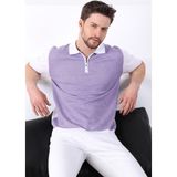 Ferraro Beyaz/petunia Polo Yaka Desenli Erkek Pamuk Triko T-Shirt - XXL - Renkli