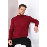 Ferraro Bordo Yarım Balıkçı Yaka Erkek Triko Kazak - S