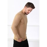 Ferraro Camel Bisiklet Yaka Superfine Erkek Triko Kazak - 3XL