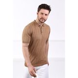 Ferraro Camel Polo Yaka Fitilli %100 Pamuk Erkek Triko T-shirt