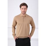 Ferraro Camel Polo Yaka Superfine Erkek Triko Kazak - 2XL
