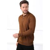 Ferraro Erkek Taba Polo Yaka Superfine Triko Kazak
