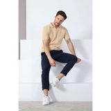 Ferraro Hardal/beyaz Kuşgözü Desenli Polo Yaka Erkek Triko T-Shirt - M - Sarı