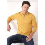 Ferraro K.sarı Polo Yaka Fermuarlı Erkek Pamuk Kazak - 2XL