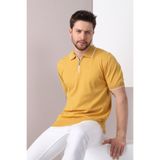 Ferraro K.Sarı Yaka Şerit Fermuarlı Erkek Pamuk Triko T-Shirt