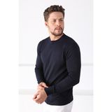 Ferraro Lacivert Bisiklet Yaka Superfine Erkek Triko Kazak - M