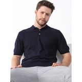 Ferraro Lacivert Polo Yaka Baklava Desen Erkek Pamuk Triko T-Shirt