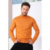 Ferraro Orange Yarım Balıkçı Yaka Erkek Triko Kazak - 3XL - Turuncu