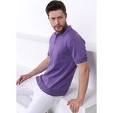 Ferraro Petunia Polo Yaka Düz Renk Erkek Pamuk Triko T-Shirt - 4 XL - Renkli