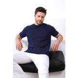 Ferraro Saks/siyah Kuşgözü Desenli Bisiklet Yaka %100 Pamuk Erkek Triko T-shirt
