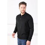 Ferraro Siyah Polo Yaka Superfine Erkek Triko Kazak - M