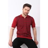 Ferraro Tarçın/laci Polo Yaka Fermuarlı Erkek Pamuk Triko T-Shirt - XXL - Kırmızı