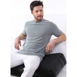 Ferraro Yeşil/ekru Kuşgözü Desenli Bisiklet Yaka Erkek Triko T-Shirt - M