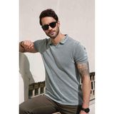 Ferraro Yeşil/ekru Kuşgözü Desenli Polo Yaka Erkek Triko T-Shirt - XL