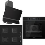 Ferre Black FryArt 3 Lü Ankastre Set ( QEP63CS - SS205 - D080-SA ) A++ Sessiz Davlumbaz