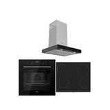 Ferre Black Plus Serisi 3lü Cam Ankastre Set (QBL63CS-MS261-D100)