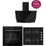 Ferre Black Plus Serisi 3lü Cam Ankastre Set (QBL63CS-S1140-SMRCW600)