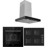 Ferre Black Plus Serisi 3lü Cam Ankastre Set (QBL63CS-SS205-D100)