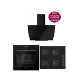Ferre Black Plus Serisi 3lü Cam Ankastre Set (QBL63CS-SS205-SMRCW600)