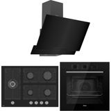 Ferre Flowart Bl Modüler Seriisi 3'lü Ankastre Set ( QBL62CS-BL135-D063 ) - Siyah