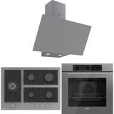 Ferre Flowart Bl Modüler Seriisi 3'lü Gri Ankastre Set ( QBL62CPR-BL138-D079 ) - Antrasit