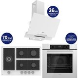 Ferre Flowart Digital 5 Gözlü Beyaz Cam Ankastre Set QBL63CB+BL136+D064-SA