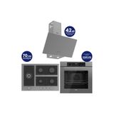 Ferre Flowart Digital 5 Gözlü Gri Cam Ankastre Set QBL63CPR+BL138+D088SA
