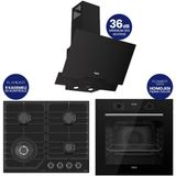 Ferre Flowart Digital Asimetrik Siyah Cam Ankastre Set QBL63CS+NT025-WFA+D063-SA