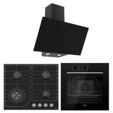 Ferre Flowart Nt Asimetrik Seriisi 3'Lü Siyah Ankastre Set ( Qbl62cs-Nt025-D077)