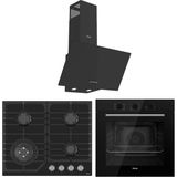 Ferre Flowart Nt Asimetrik Seriisi 3'lü Siyah Ankastre Set ( QBL62CS-NT025-D086 )