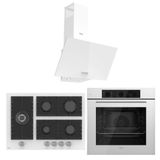 Ferre Flowart QBL62CB - BL136 - D078SA Beyaz 3'lü Cam Ankastre Set