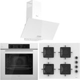 Ferre Flowart QBL62CB-SS206-D087 Beyaz 7 Programlı Mekanik Turbo Ankastre Set Yüksek Performans