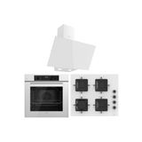 Ferre Flowart QBL63CB-SS206-D078 7 Prog. Dijital Turbo Ankastre Set - Beyaz