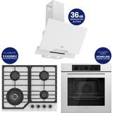 Ferre Flowart Turbolu Asimetrik Silentart Beyaz Cam Ankastre Set QBL62CB - NT026WFA - D064SA