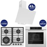 Ferre Flowart Turbolu Asimetrik Silentart Beyaz Cam Ankastre Set QBL62CB - NT026WFA - D078SA