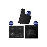 Ferre Flowart Turbolu Asimetrik Silentart Siyah Cam Ankastre Set QBL62CS - NT025WFA - D077SA