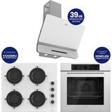 Ferre Flowart Turbolu Beyaz Cam Silentart Ankastre Set QBL62CB - CS206FA - D081SA