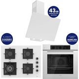 Ferre Flowart Turbolu Silenart Beyaz Cam Ankastre Set ( 65 cm Woklu Ocak ) QBL62CB - SC406 - D078SA